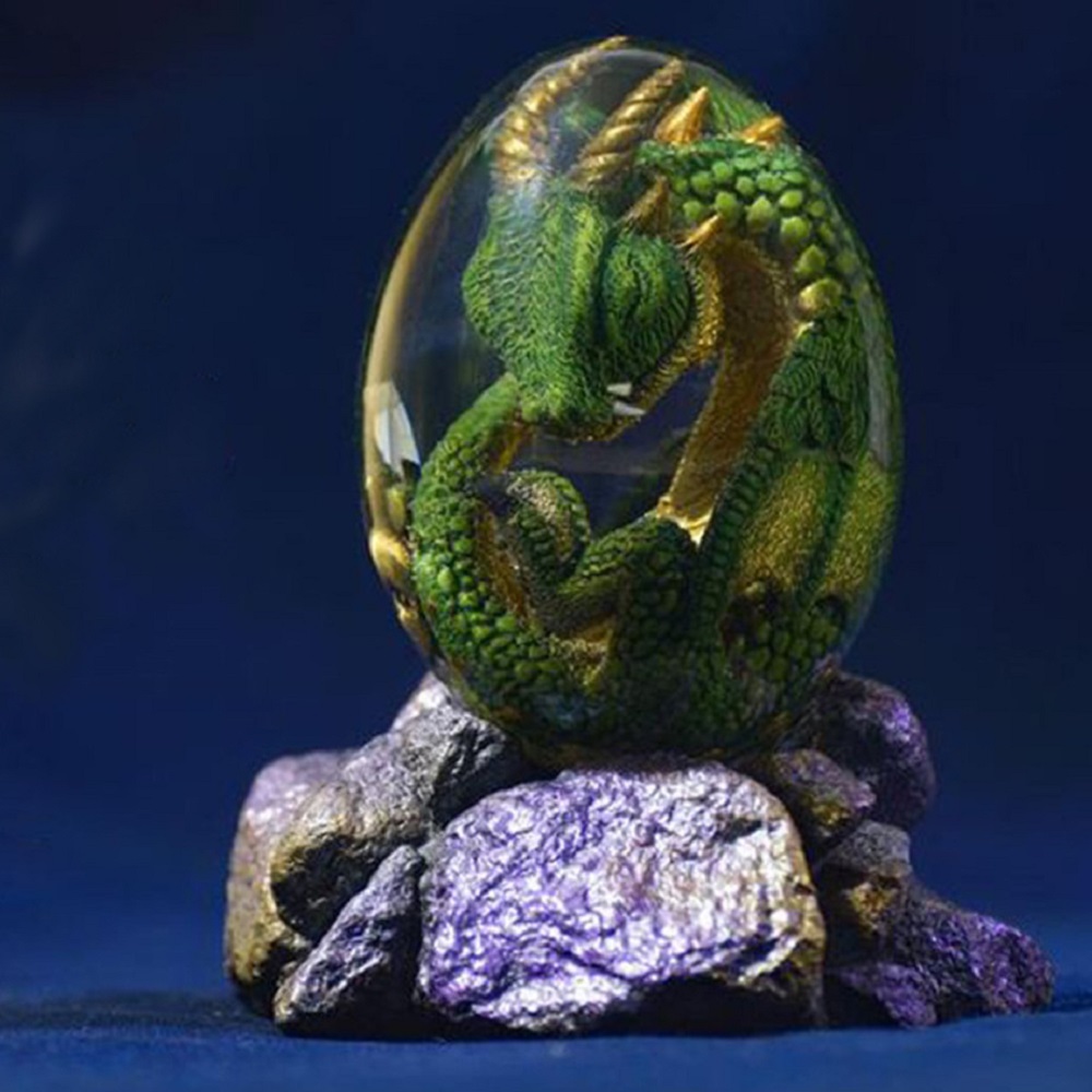 Resin Art Stand - تمثال بيضة التنين الحمم مع قاعدة