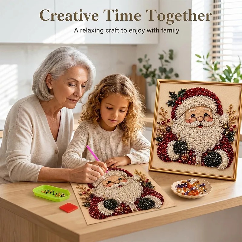 Resin Art Wall - مجموعة فن الرسم باللؤلؤ والماس لعيد