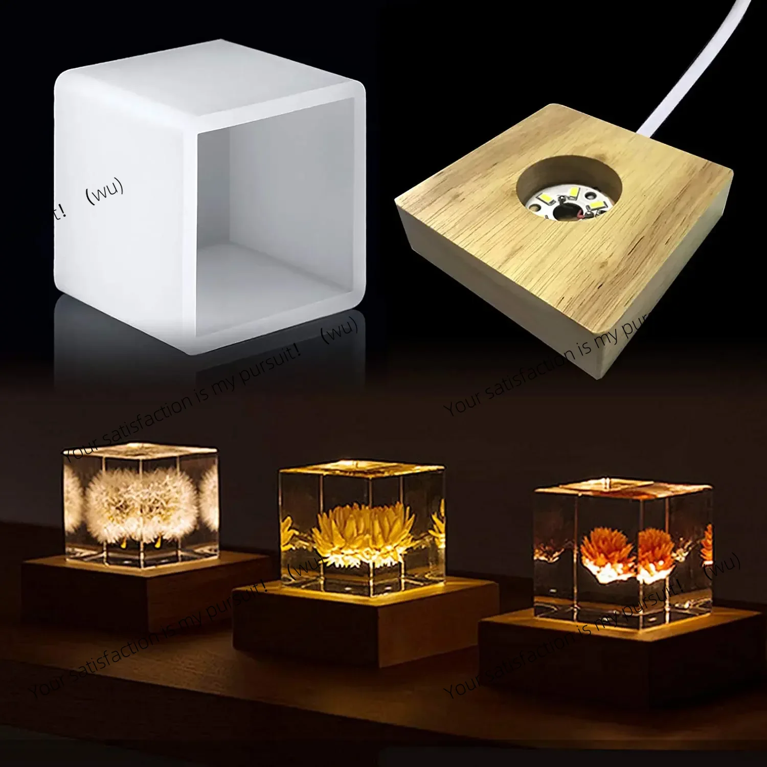 Resin Art Stand - قالب راتينج خفيف مربع، قوالب سيليكون