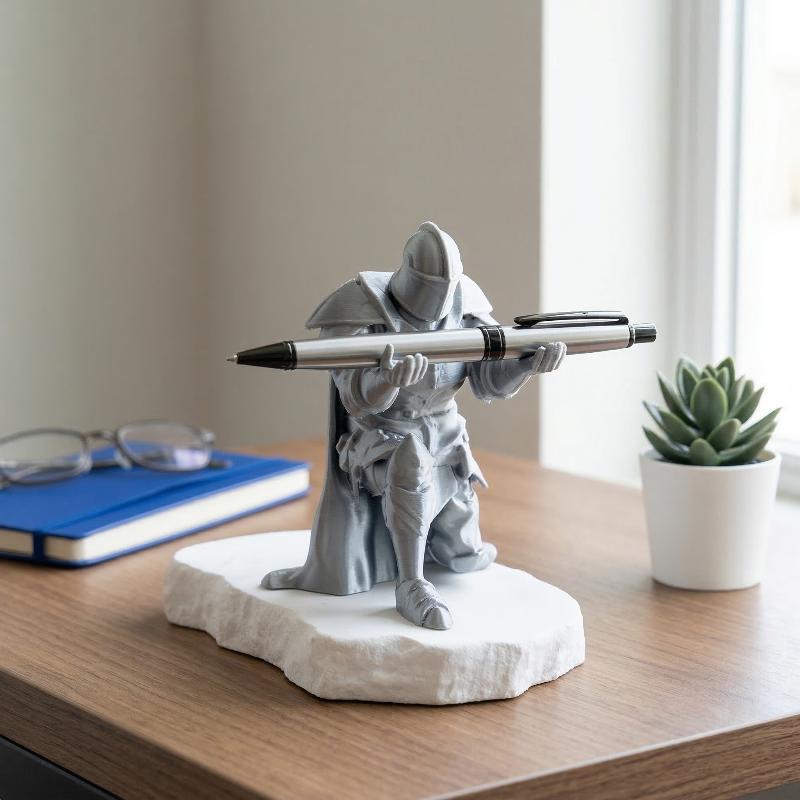 Resin Art Stand - حامل أقلام على شكل درع فارس