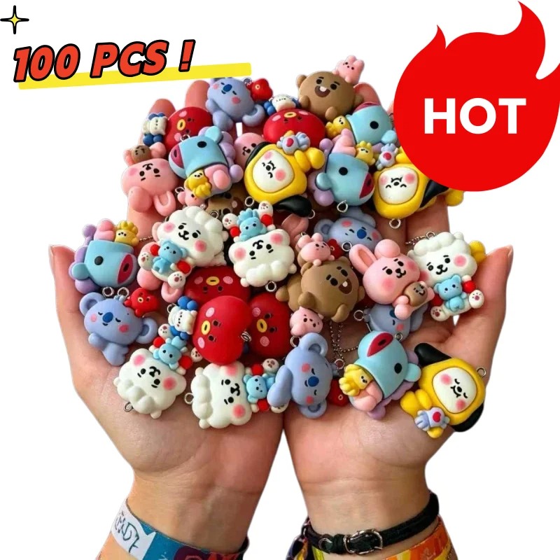 Resin Art Jewellery Kit - 7 قطع من إكسسوارات BT21 الكرتونية