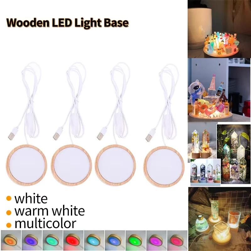 Resin Art Stand - قاعدة إضاءة ليلية LED ثلاثية الأبعاد،