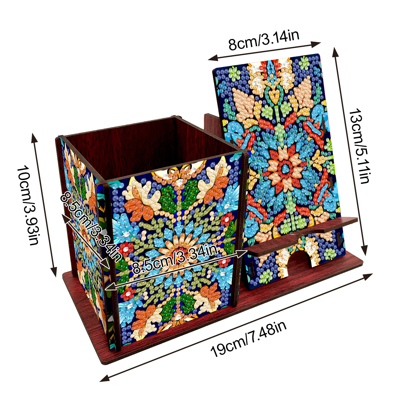 Resin Art Stand - منظم مكتب خشبي لفنون الرسم بالألماس،