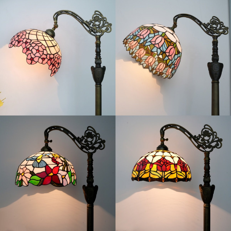 Resin Art Stand - مصابيح أرضية تيفاني بتصميم زهور، إضاءة