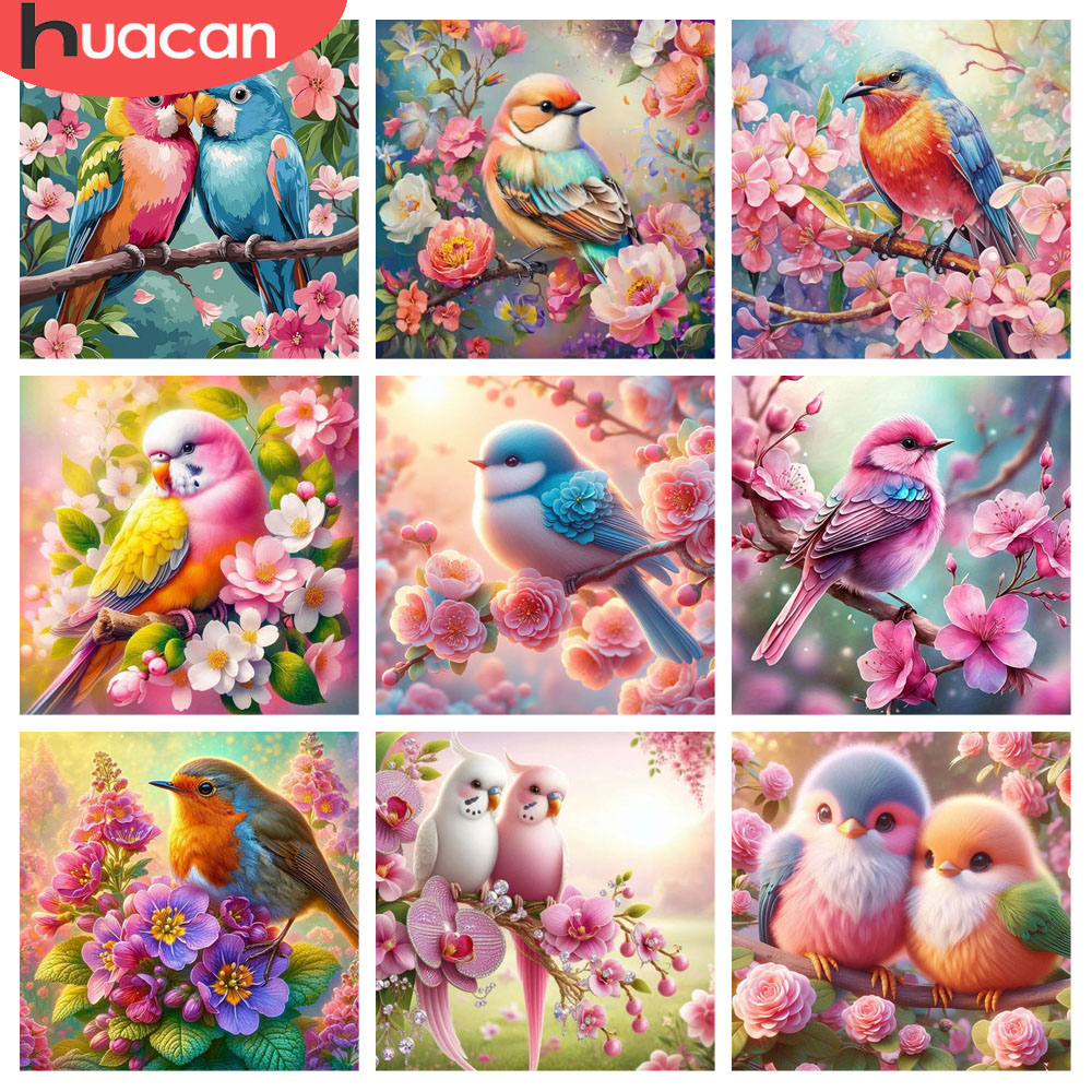 HUACAN الماس اللوحة الطيور زهر - مراجعة Resin Art For Rose وسعره