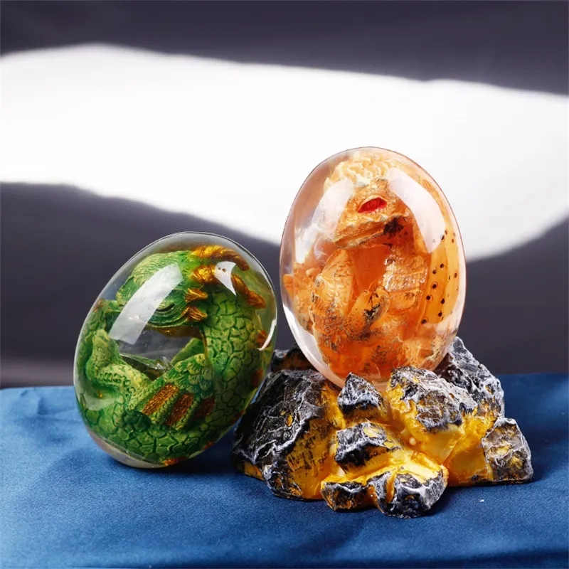 تمثال بيضة التنين الحمم مع قاع - مراجعة Resin Art Stand وسعره