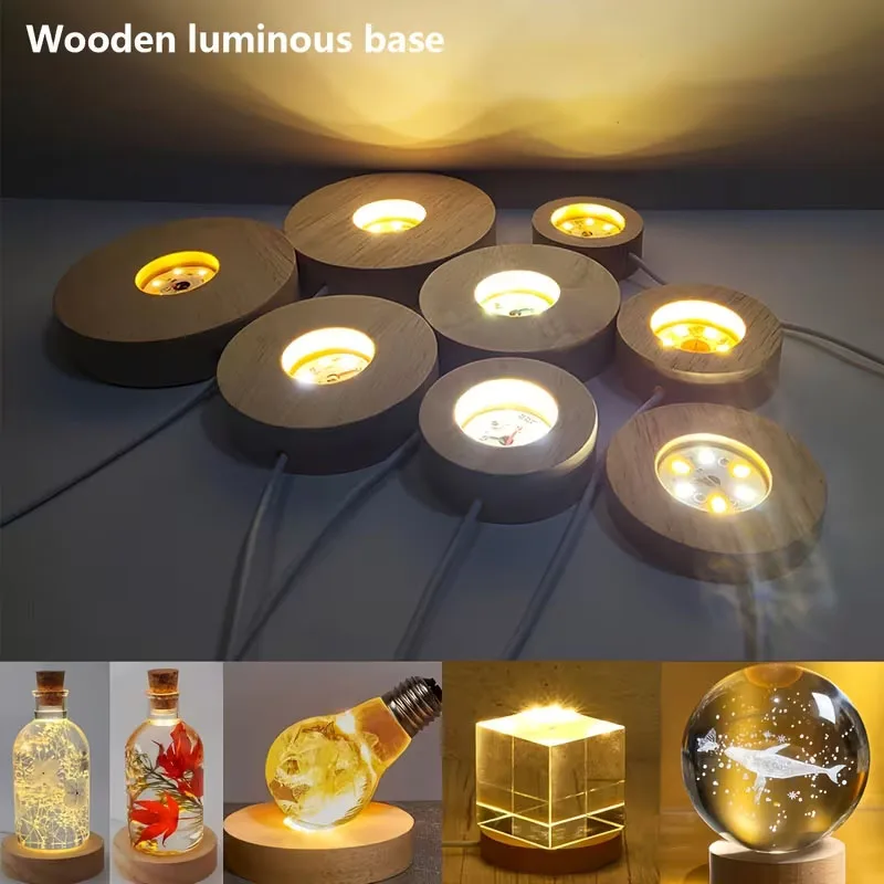 الخشب جولة LED ليلة مزهرية مضي - مراجعة Resin Art Stand وسعره