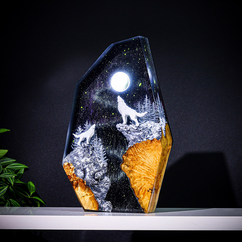 مصباح طاولة على شكل حيوانات طب - مراجعة Resin Art Baby وسعره
