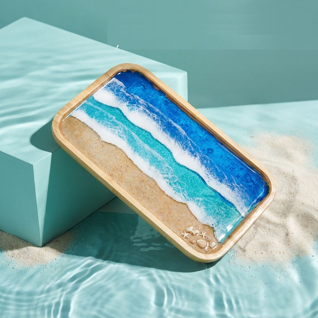 صينية ديكور خشبية من راتنج الإ - مراجعة Resin Art And Wood وسعره