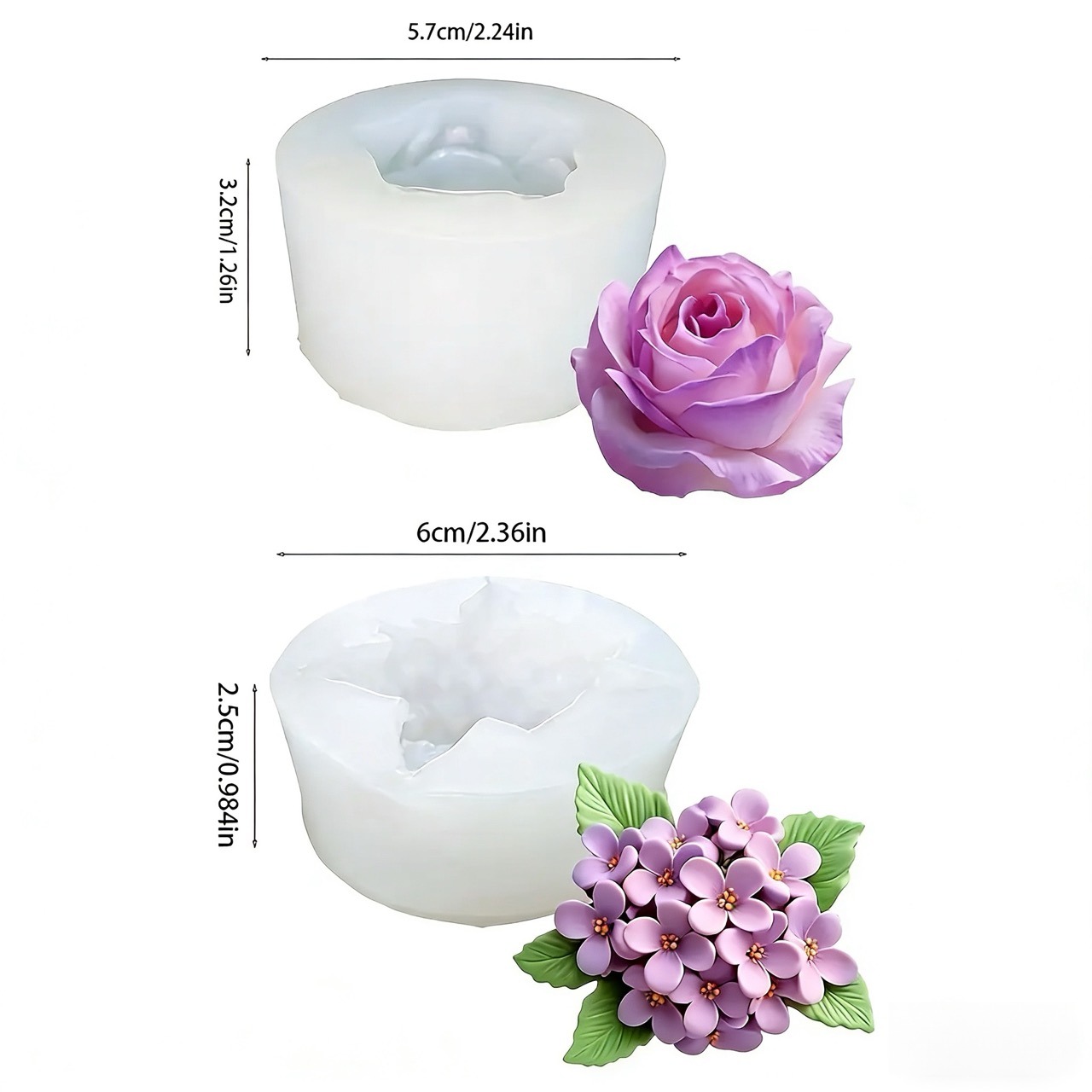 قطعتان من قوالب السيليكون لزهر - مراجعة Resin Art For Rose وسعره